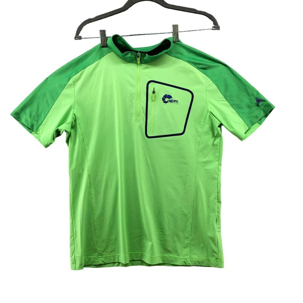 NEPA Korean Brand Golf 1/4 Zip Shirt Green Mens Size M or 100‎ Short Sleeve